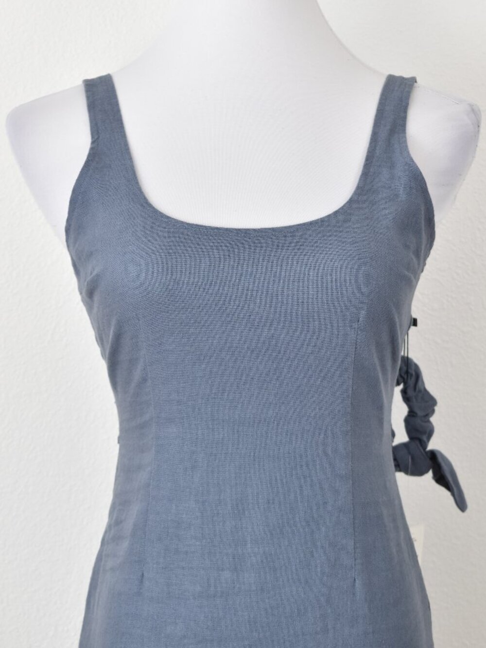 Abercrombie & Fitch Linen Mini Dress with Scrunchie NEW - XXS - Picture 2 of 9